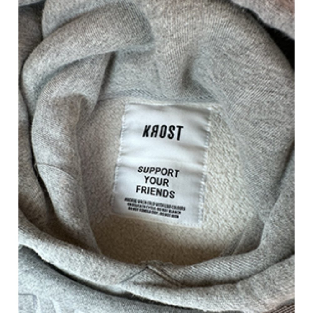 Grey Cropped sweatshirt KROST ZIP Limited Edition SUPPORT YOUR FRIENDS HOODIE - Picture 6 of 16